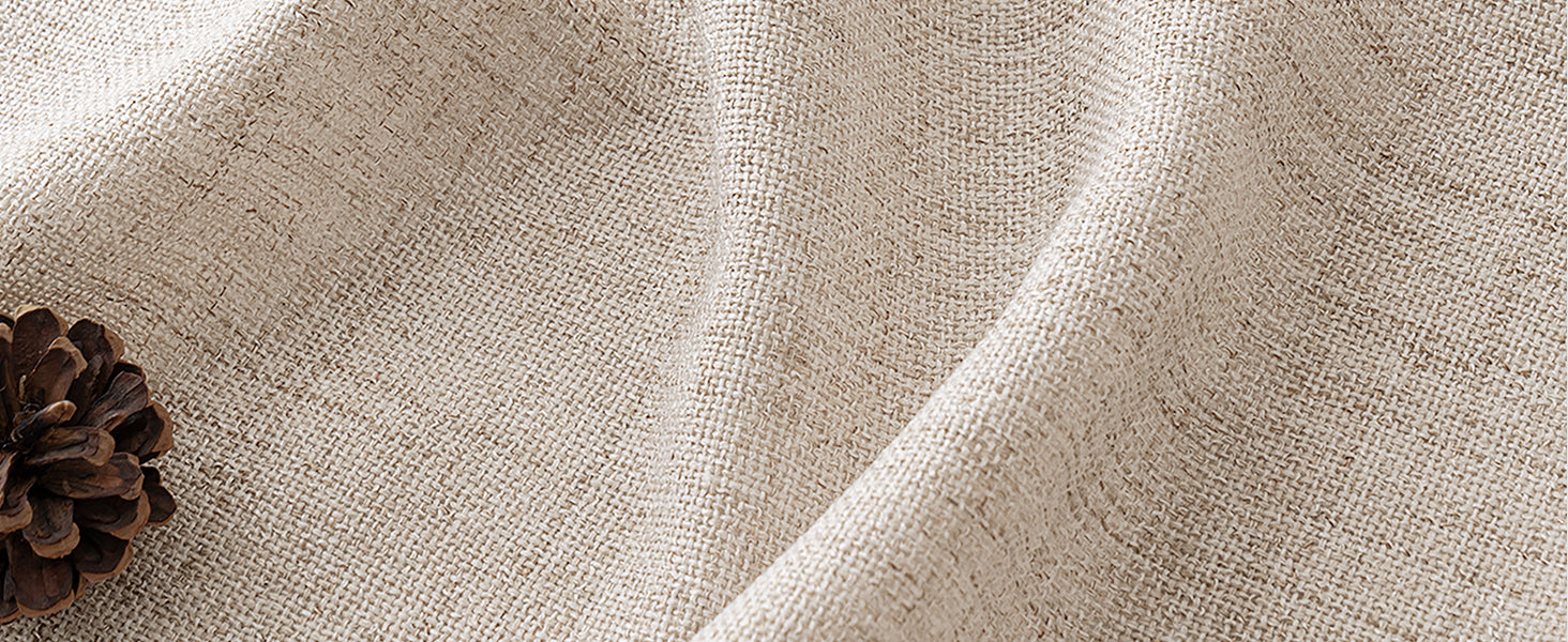 Linen Curtains 84 Inch Length 2 Panels Natural Semi Sheer Curtain with Back Tab Rod Pocket, Light Filtering Window Privacy Burlap Drapes for Living Room Bedroom 42W x 84L Linen